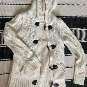 Fur lined sweater cardigan